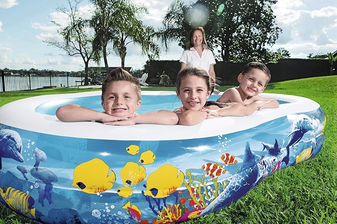 BESTWAY Family Pool Sea Ground, 262 x 157 x 46 cm, Mehrfarbig