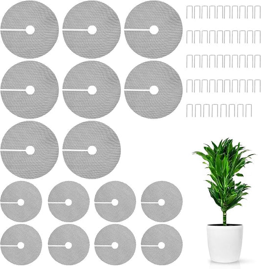16PCS 15.7 Inch Plant Pot Grids and 11.8 Inch Plant Pot Grids Includes 48 Ground Stakes, Plant Pot Soil Cover Protectors from Animals