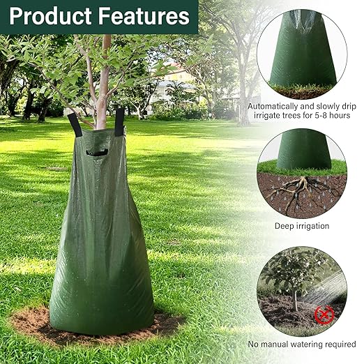 Tree Watering Bags 20 Pack, 20 Gallon Slow Release Gator Bags for Trees, Durable PVC Tree Drip Irrigation Bags with Heavy Duty Zipper, Deep Root Targeting