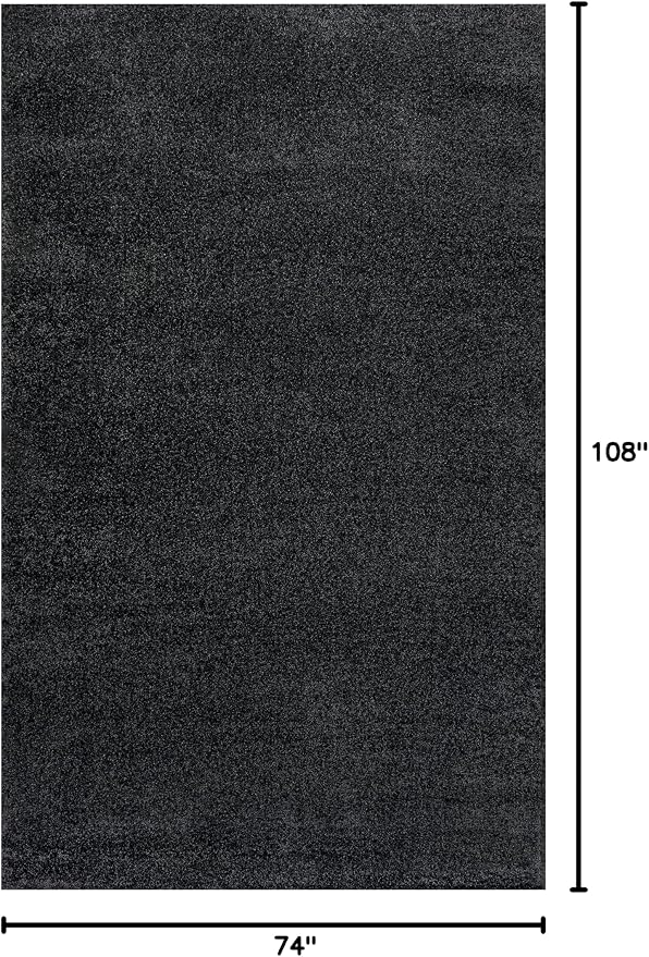 JONATHAN Y Haze Solid Low-Pile Black Indoor Area Rug 6x9, Coastal,Bohemian,Minimalist,Classic, Easy-Cleaning for Living Room,Bedroom,Kitchen,Pet Friendly,Non-Shedding (SEU100I-6)