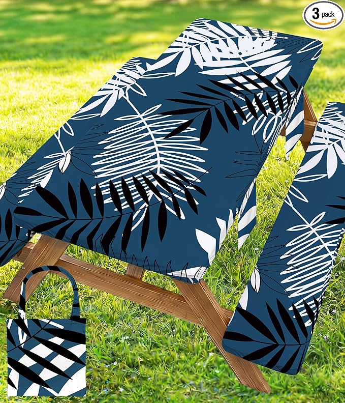 Picnic Table Cover with Bench Covers Tablecloth Glamping Essentials Gear Table Cloth Outdoor Summer Motorhome Cool Fun Unique Ideas Gifts for Camper Camping Lovers RV Owner Family Couple Dad Men Male