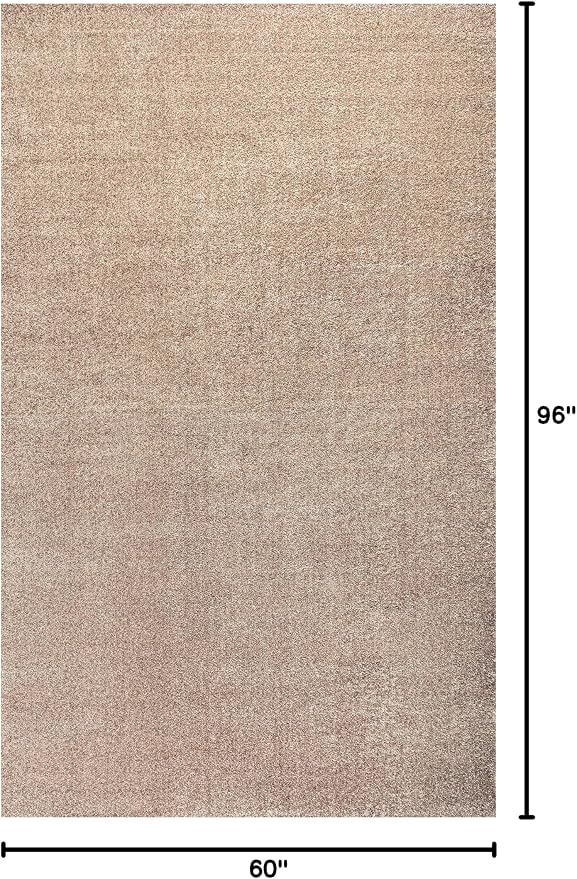 JONATHAN Y Haze Solid Low-Pile Beige Indoor Area Rug 5x8, Coastal,Bohemian,Minimalist,Classic, Easy-Cleaning for Living Room,Bedroom,Kitchen,Pet Friendly,Non-Shedding (SEU100G-5)