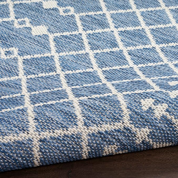 Nourison Home Positano Navy Blue 2'2" x 12' Area Rug - Easy Clean, Non Shedding, Bed Room, Living Room, Dining Room, Kitchen (12' Runner)
