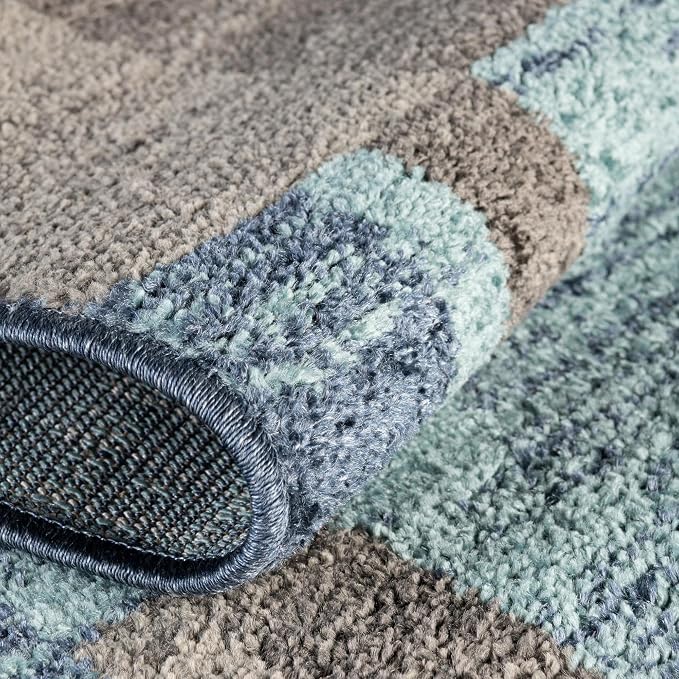 Unique Loom Autumn Collection Area Rug - Providence (2' x 6' 1" Runner, Blue Gray/ Light Brown)