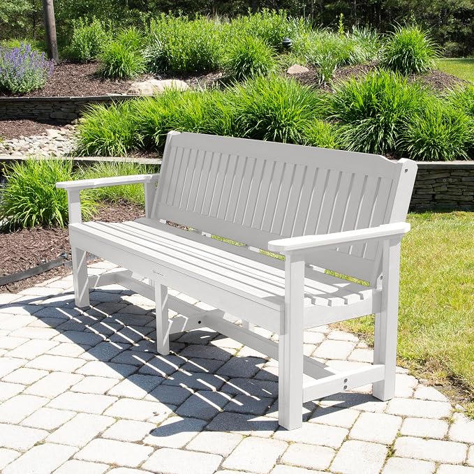 Sequoia Professional CM-BENSQ62-WHE Commercial Grade Exeter 6 Foot Garden Bench, White