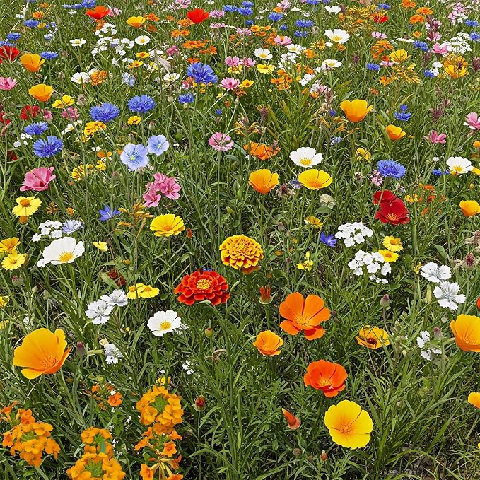 Ferry-Morse Wildflower Seeds - Dwarf Rainbow Colors, Drought Tolerant, GMO Free - 1 lb