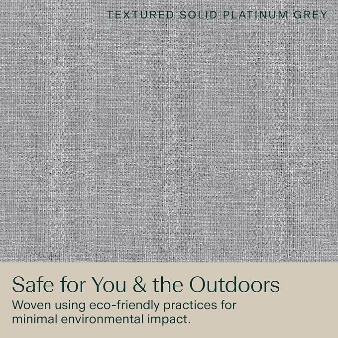 Honeycomb Outdoor Heritage Deep Seat, 24 x 23, Textured Solid Platinum Grey Chair Cushion with Removable Cover, for Patio Furniture