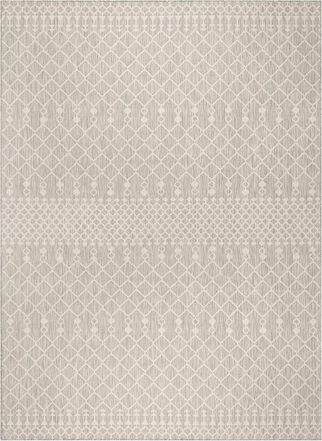 Nourison Home Positano Light Grey 10' x 14' Area Rug - Easy Clean, Non Shedding, Bed Room, Living Room, Dining Room, Kitchen (10' x 14')