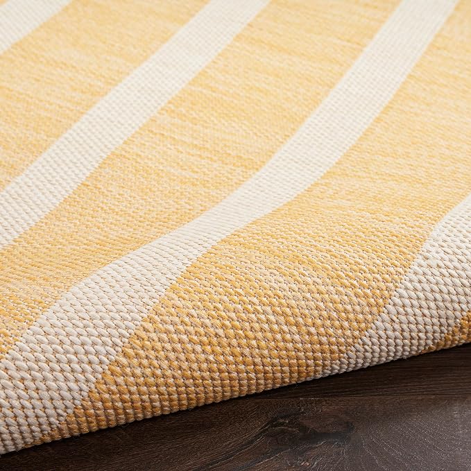 Nourison Home Positano Yellow Ivory 7' x 10' Area Rug - Easy Clean, Non Shedding, Bed Room, Living Room, Dining Room, Kitchen (7' x 10')