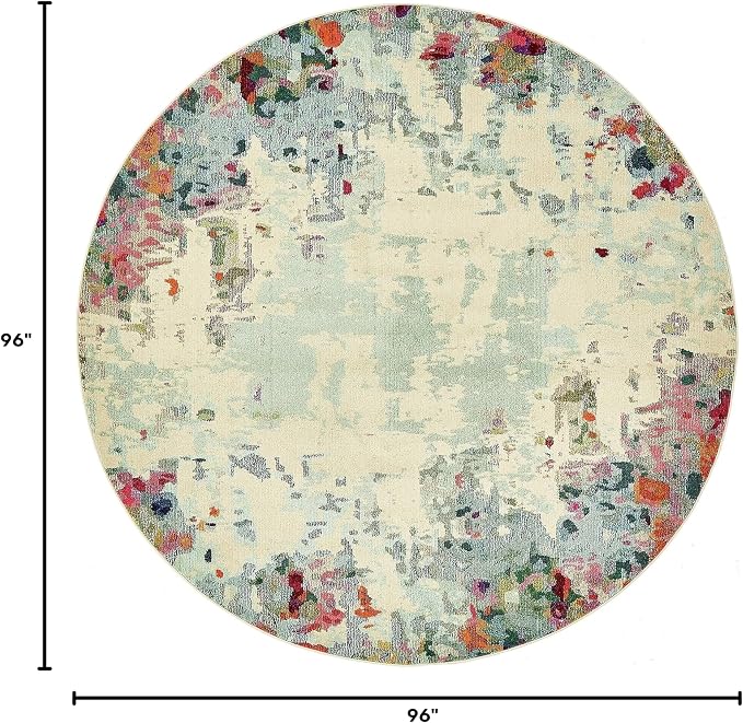 Unique Loom Chromatic Collection Area Rug - Joyous (8' Round Multi/Blue)
