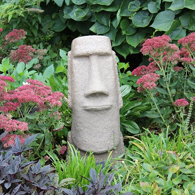 EMSCO Group Easter Island Head Statue – Natural Sandstone Appearance – Made of Resin – Lightweight – 28” Height