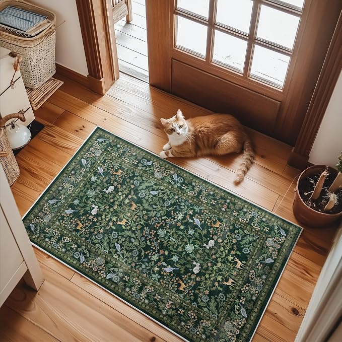 2x3 Washable Rugs for Entryway Indoor: Small Area Rug Door Mat Entrance Non-Slip Low Pile Soft Throw Rug for Kitchen Front Door Indoor Entrance Bedside Entry Kids Room