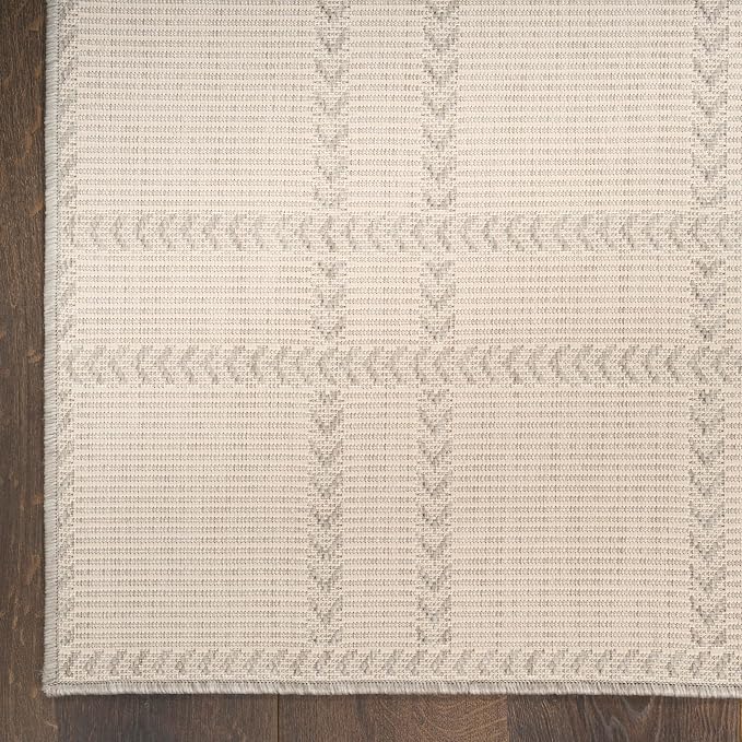 Nourison Home Horizon Indoor/Outdoor Grey 4' x 6' Area Rug - Easy Clean, Non Shedding, Bed Room, Living Room, Dining Room, Kitchen (4' x 6')