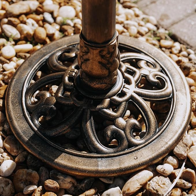 Backyard Expressions Outdoor Garden Bird Bath - Bronze - Weather Resistant Polyresin - 27 Inch