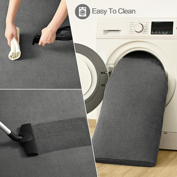 Vasofe Grey Rugs for Bedroom Dorm Office, 3x5 Washable Non Slip Area Rug | Soft Modern Indoor Memory Foam Thickened Carpets for Living Room Boys Girls Room Playroom Nursery 36x60 Inch Mat Home Decor