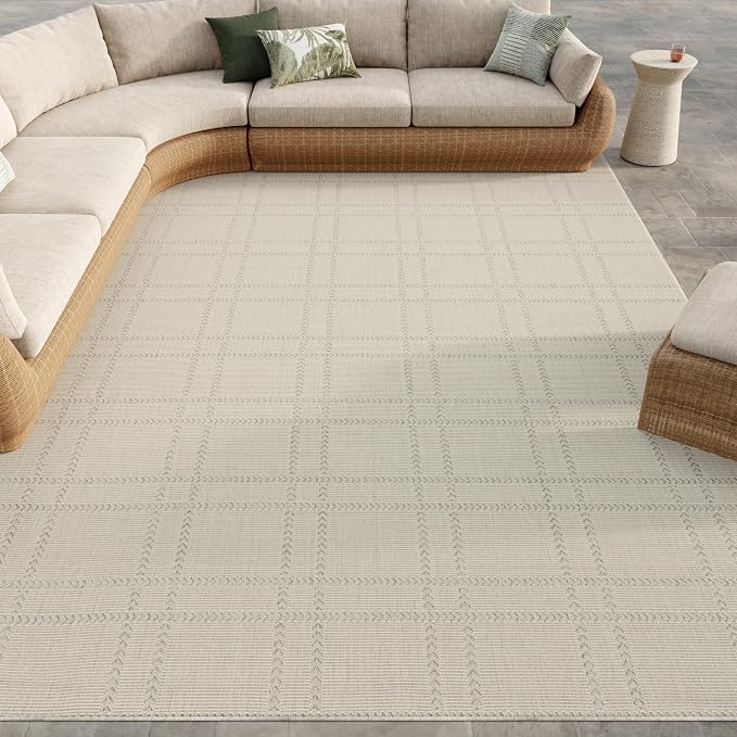 Nourison Home Horizon Indoor/Outdoor Grey 9' x 12' Area Rug - Easy Clean, Non Shedding, Bed Room, Living Room, Dining Room, Kitchen (9' x 12')
