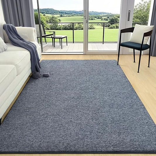 AROGAN 4x6 Area Rugs for Living Room Non Slip Dorm Bedroom Rug, Blue | Modern Area Rugs with Soft Memory Foam, Minimalist Washable Indoor Floor Carpet for Dining Room Office Kids Playroom Decor