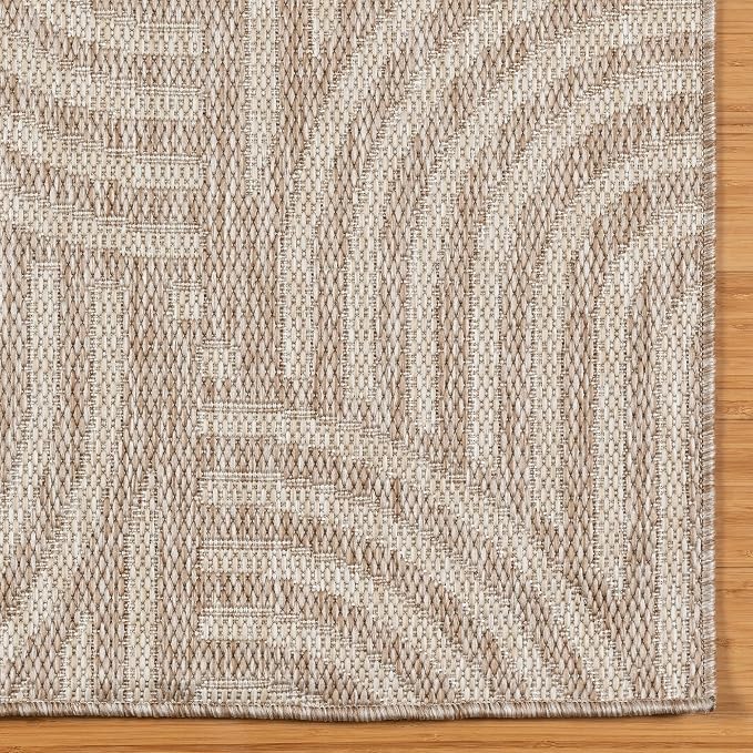 Gertmenian Indoor Outdoor Modern Area Rug - 9x13 Extra Large, Fade Resistant, Ideal for High Traffic in Living Room, Bedroom, Patio - Geometric, Orange, 25540