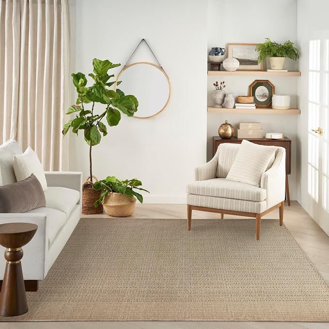 Nourison Home Tulum Taupe 10' x 14' Area Rug - Easy Clean, Non Shedding, Bed Room, Living Room, Dining Room, Kitchen (10' x 14')