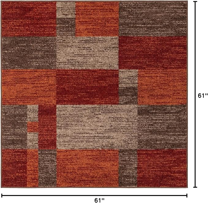 Unique Loom Autumn Collection Area Rug - Providence (5' 1" Square, Multi/ Beige)