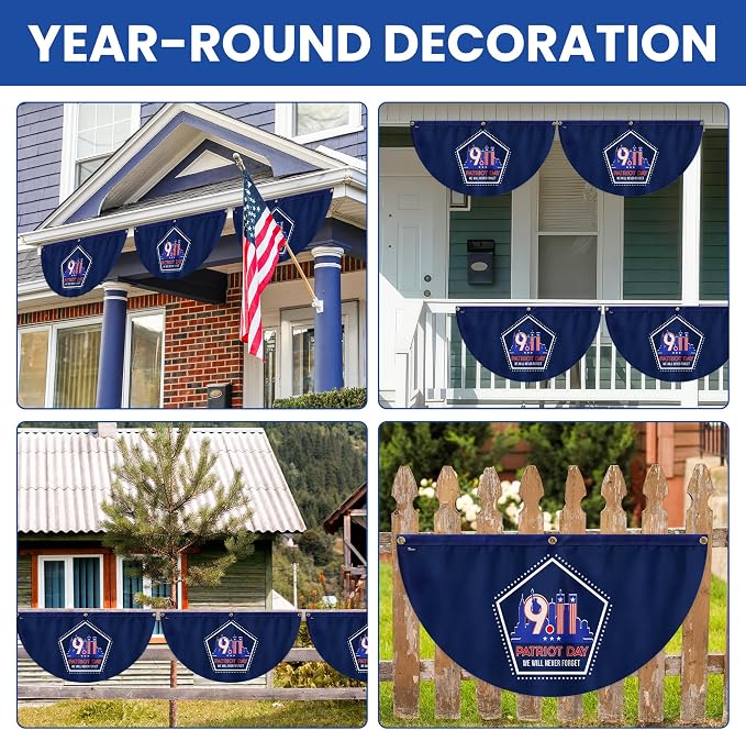 FLAGWIX American 9/11 Flag Patriot Day - Non-Pleated American Bunting Flags Outdoor 3x6 ft (Pack 1) - 911 Flag Patriotic Decorations, Outside Decorations for Yard, Patriotic Flags for Garden Decor