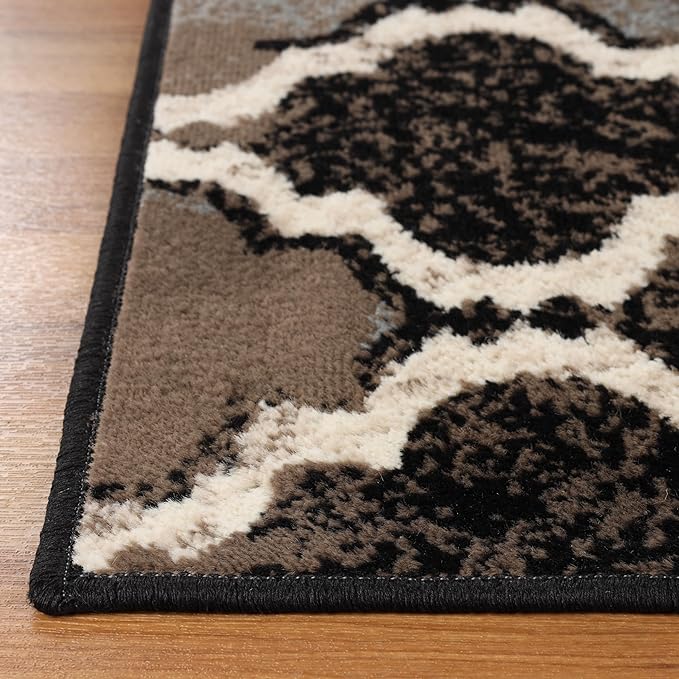 Superior Modern Indoor Area Rug, Non Slip Rug, 7'x9', A Chocolate | Geometric Design Floor Décor, Easy Care High Traffic Areas Living Dining Room, Bedroom, Office, Entryway, Viking Collection