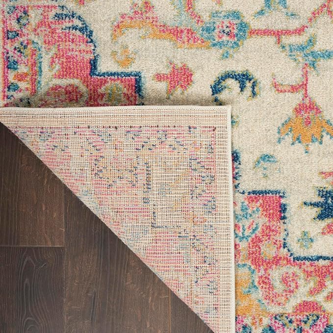 Nourison Home Passion Ivory Pink 3'9" x 5'9" Area Rug - Easy Clean, Non Shedding, Bed Room, Living Room, Dining Room, Kitchen (4' x 6')