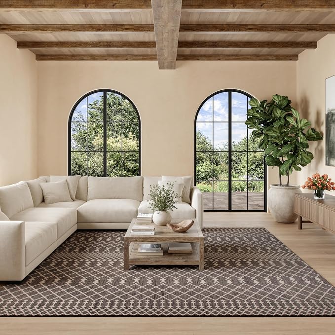 Nourison Home Positano Charcoal 12' x Square Area Rug - Easy Clean, Non Shedding, Bed Room, Living Room, Dining Room, Kitchen (12' x Square)
