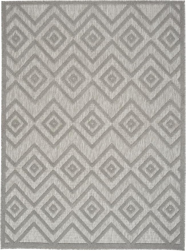 Nourison Home Versatile Silver Grey 6' x 9' Area Rug - Easy Clean, Non Shedding, Bed Room, Living Room, Dining Room, Kitchen (6' x 9')