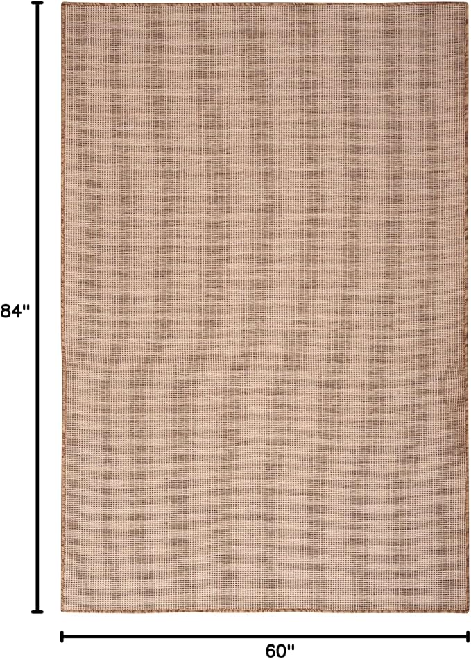 Nourison Home Positano Jute 5' x 7' Area Rug - Easy Clean, Non Shedding, Bed Room, Living Room, Dining Room, Kitchen (5' x 7')
