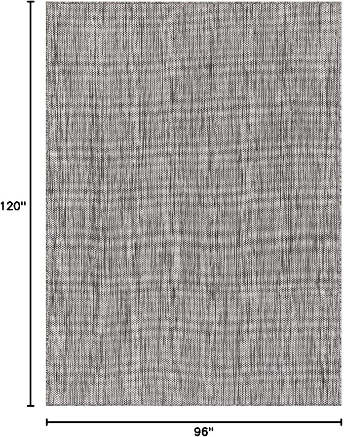 CAMILSON Outdoor Rug 8x10 Modern Area Rugs for Indoor and Outdoor Patios and Porches - Waterproof, Washable, Non-Shedding, Easy-to-Clean Outside Carpet (8 x 10, Solid - Silver Gray)