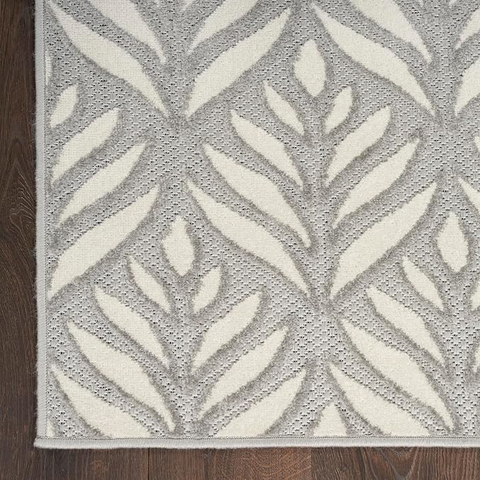 Nourison Home Aloha Grey 7' x 10' Area Rug - Easy Clean, Non Shedding, Bed Room, Living Room, Dining Room, Kitchen (7' x 10')