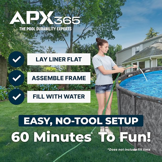 Bestway APX 365 20' x 52" Above Ground Pool Set with Sand Filter Pump | Long-Lasting All-Season Swimming Pool with Galvanized Steel Frame - Ladder, Cover, and Polysphere Filtration Balls Included