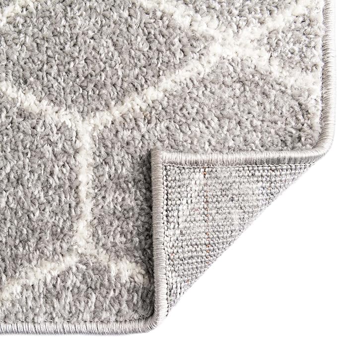 Unique Loom Trellis Frieze Collection Area Rug - Geometric (6' 1" x 9', Light Gray/ Ivory)