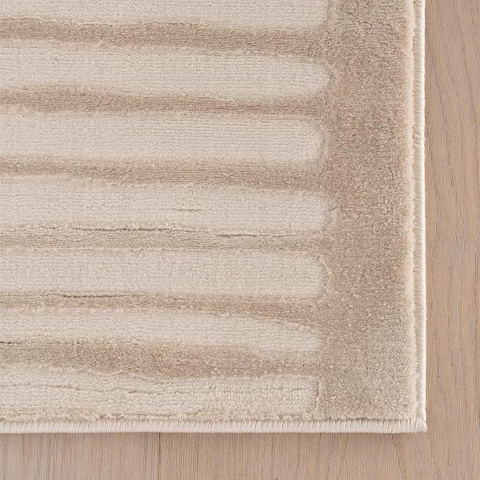 nuLOOM Kailani Cream Abstract Washable Runner Rug, 2' x 8' | Nuloom Kailani Abstract 2' x 8' Machine Washable Runner Rug for Living Room Bedroom Dining Room Entryway Hallway, Cream