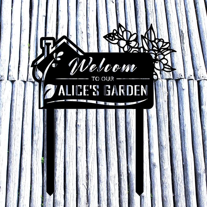 Family gifts ，Custom Signs Outdoor, Personalized Garden Sign, Metal Garden Stake Sign, Metal Garden Sign,Custom Gardener Name Signs,Metal Yard Art,Gardening Gifts,Yard Decor