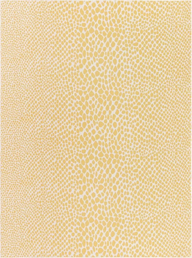 Unique Loom Jill Zarin Outdoor Collection Area Rug - Cape Town (9' x 12' Rectangle, Yellow Ivory/ Ivory)