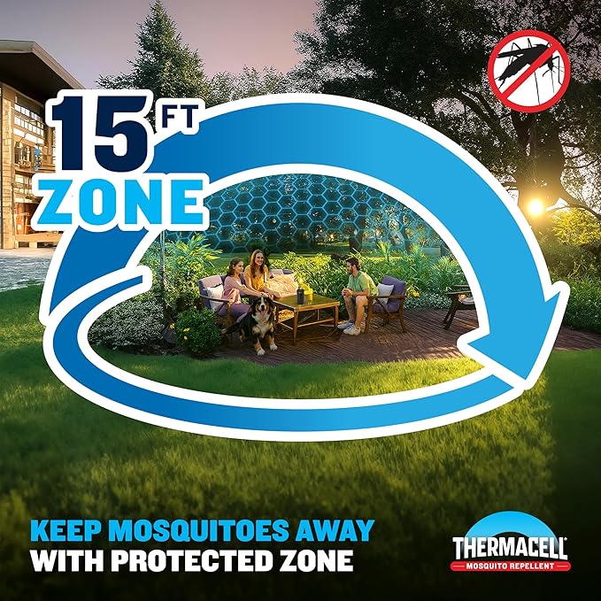 Thermacell Fuel-ZoneGuard Mosquito Repellent Max Life Refill; 15FT Zone of Scientifically Proven Outdoor Protection; Fuel-Powered; Patio Shield; 48-Hr Refill; Bug Spray Alternative; Scent Free