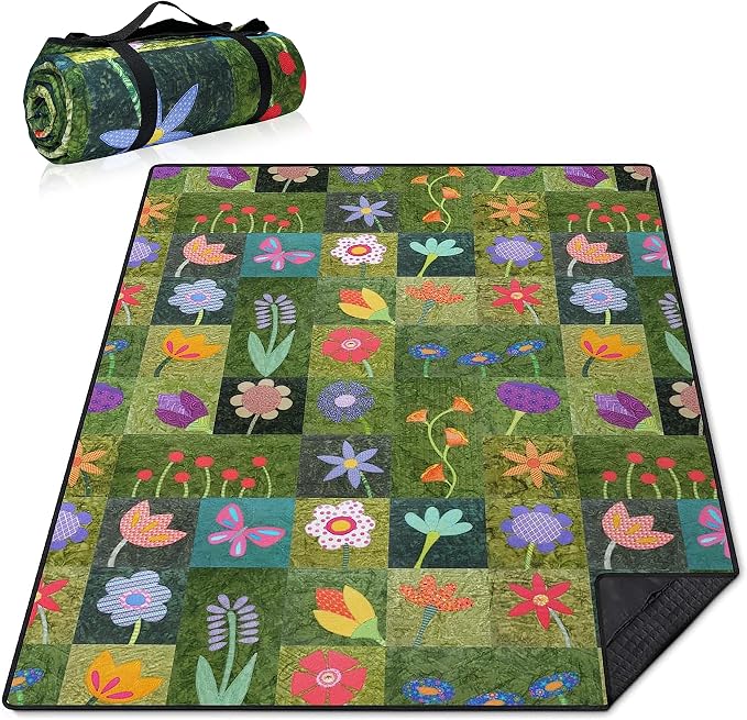 Supfitness Extra Large Picnic Blankets Waterproof Foldable (60 "x 80") Beach Blanket Waterproof Sandproof,3-Layer Thicking Mat Outdoor Packable Camping Blanket