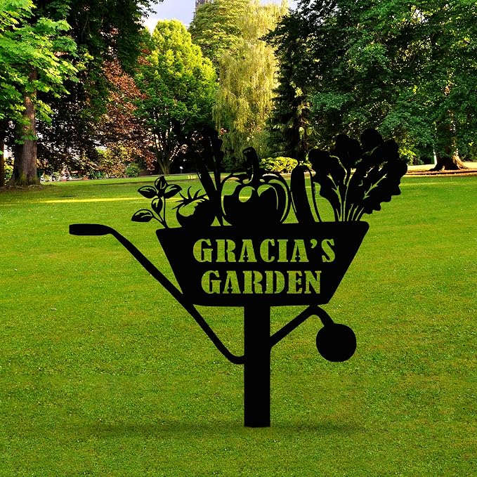 Personalized Garden Sign with Stake, Custom Metal Garden Stake for Outdoor,Customized Metal Yard Decor, Lawn Art, Farmhouse Decoration, Housewarming Gift