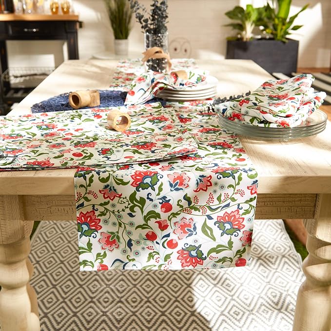 DII Garden Inspired Outdoor Tabletop Collection, Water Resistant, Napkin (Set of 6), Floral