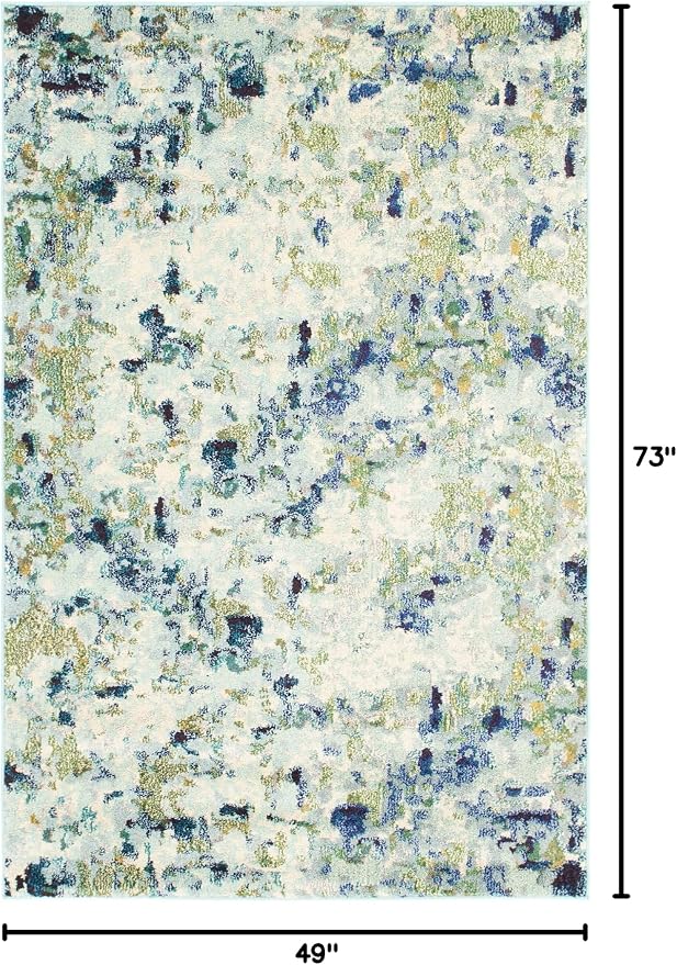 Unique Loom Chromatic Collection Area Rug - Champagne (4' 1" x 6' 1" Rectangle, Light Blue/ Blue)
