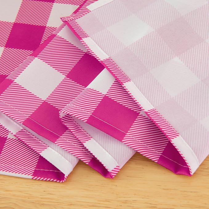 Waterproof Checkered Tablecloth Runner Fabric - Rectangle 12x108 Inch Classic Gingham Buffalo Plaid Table Cloth for Indoor/Outdoor Use - Table Cover for Kitchen, BBQs, and Parties