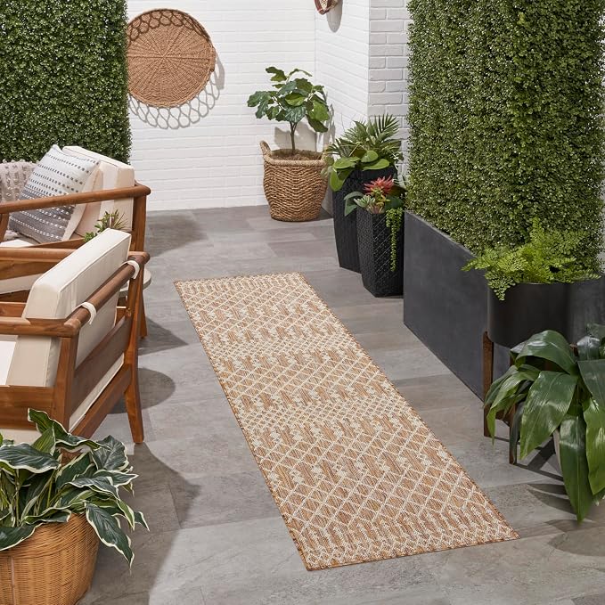 Nourison Home Positano Jute 2'2" x 8' Area Rug - Easy Clean, Non Shedding, Bed Room, Living Room, Dining Room, Kitchen (8' Runner)
