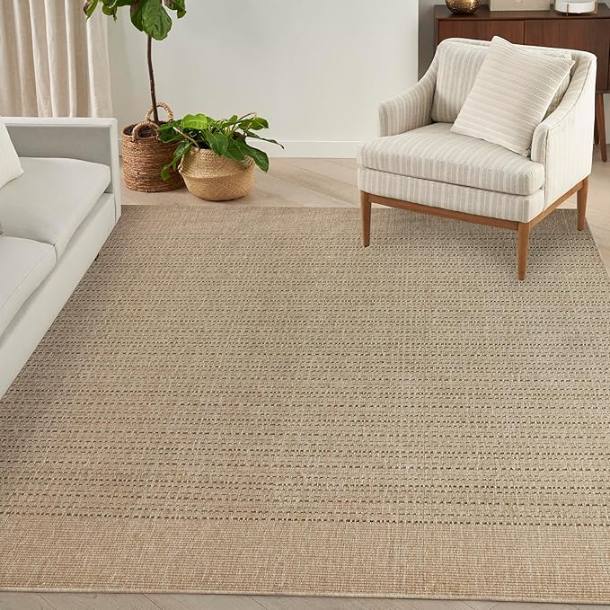 Nourison Home Tulum Taupe 10' x 14' Area Rug - Easy Clean, Non Shedding, Bed Room, Living Room, Dining Room, Kitchen (10' x 14')