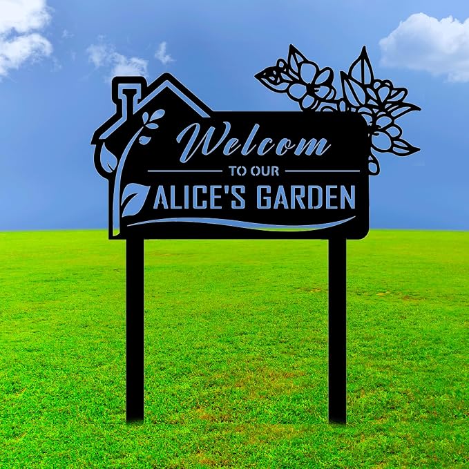 Family gifts ，Custom Signs Outdoor, Personalized Garden Sign, Metal Garden Stake Sign, Metal Garden Sign,Custom Gardener Name Signs,Metal Yard Art,Gardening Gifts,Yard Decor