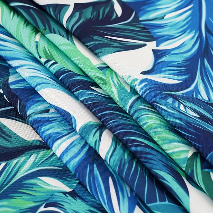 Outdoor Tablecloth with Umbrella Hole and Zipper, Rectangle Patio Table Covers for Spring/Summer, Machine Washable Outdoor Picnic Table Cloth (Palm Leaves, 60" × 84" Rectangular)