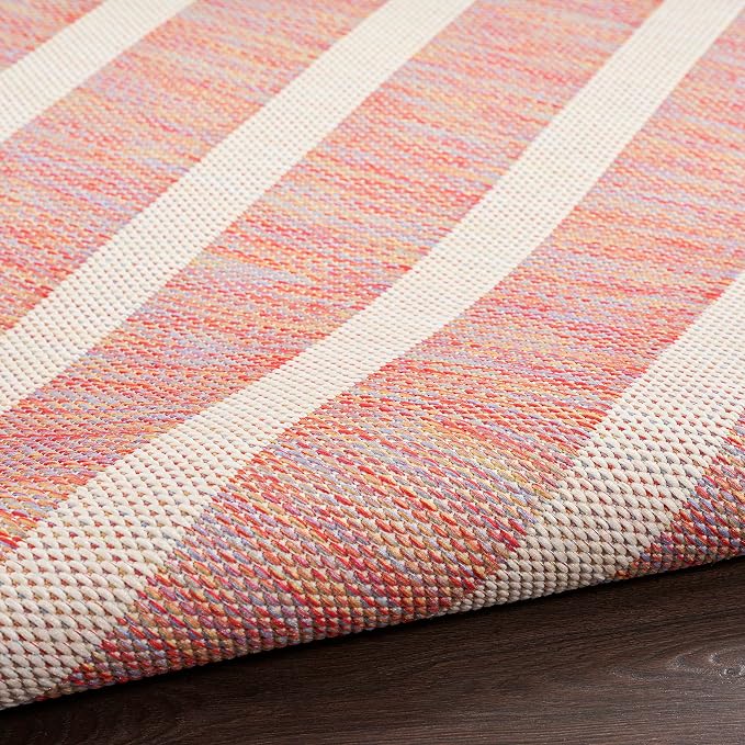 Nourison Home Positano Rainbow Ivory 5' x 7' Area Rug - Easy Clean, Non Shedding, Bed Room, Living Room, Dining Room, Kitchen (5' x 7')