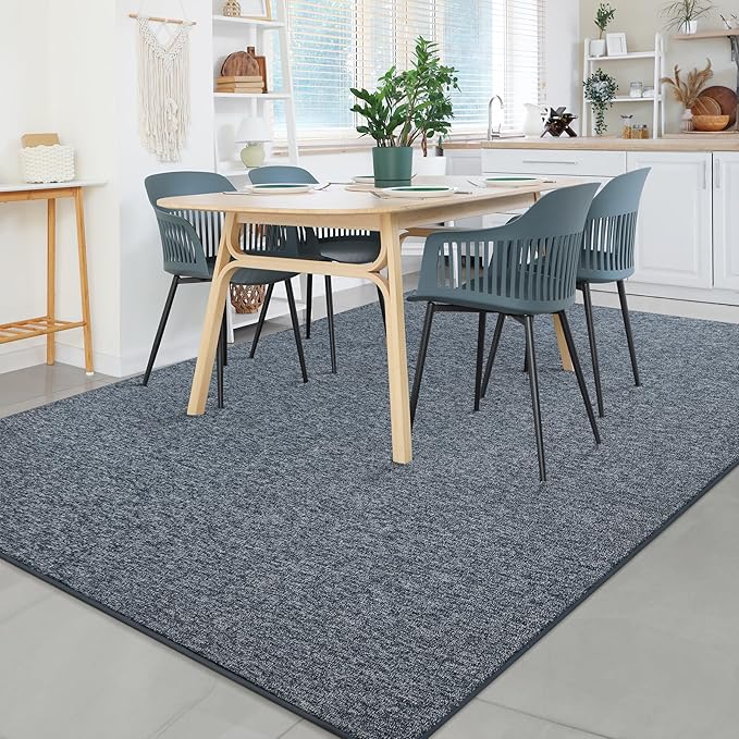 Chicrug Modern 4x6 Memory Foam Area Rugs for Bedroom Living Room | Low-pile Carpet Rug for Kids Playroom, Floor Rug for Bedside Dorm Dining Room Home, Blue and White