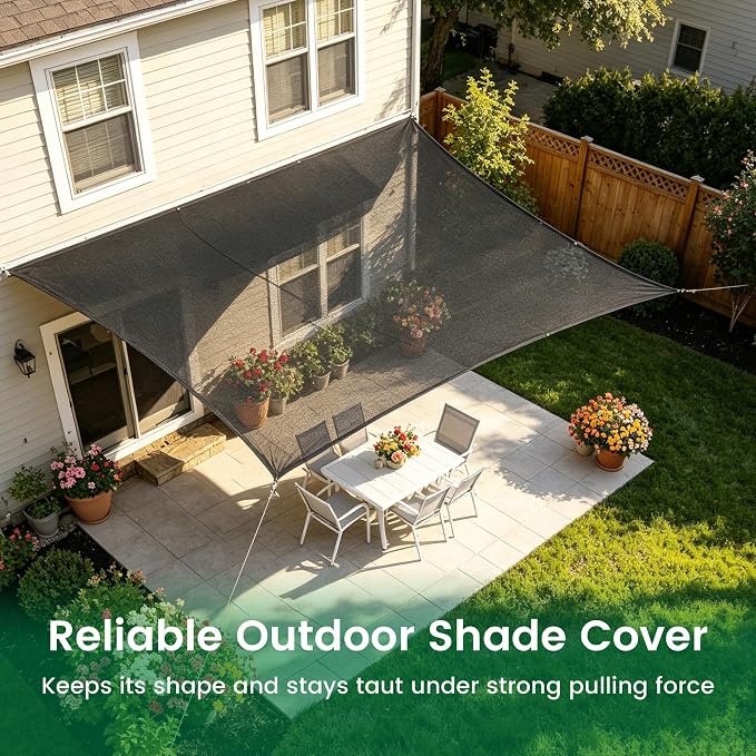 70% 10 X 20 FT Black Shade Cloth, Outdoor Sunblock Shade Cloth with Grommets, Durable Sun Shade Netting Shading Antifreezing for Patio, Garden, Plants Cover, Greenhouse, Barns, Dog Kennel